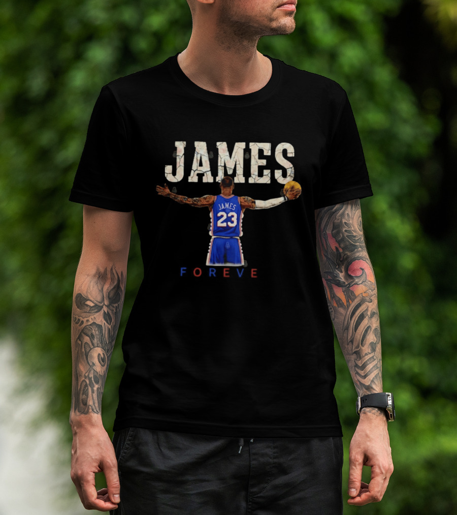 James 23 Forever Philadelphia 76ers Lebron James NBA T-Shirt