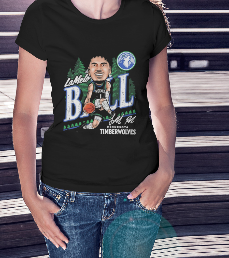 LaMelo Ball Minnesota Timberwolves Basketball Player Caricature T-Shirt