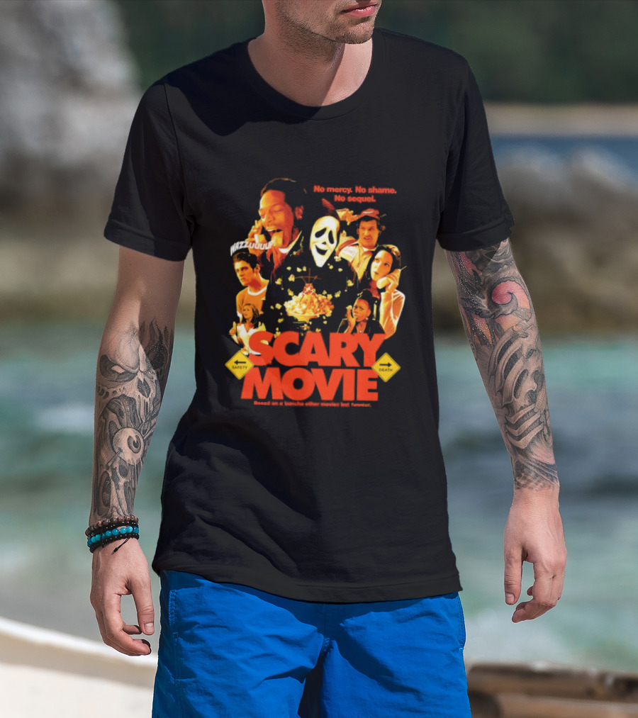 Scary Movie No Mercy No Shame No Sequel Spoof Characters Popcorn Scene T-Shirt