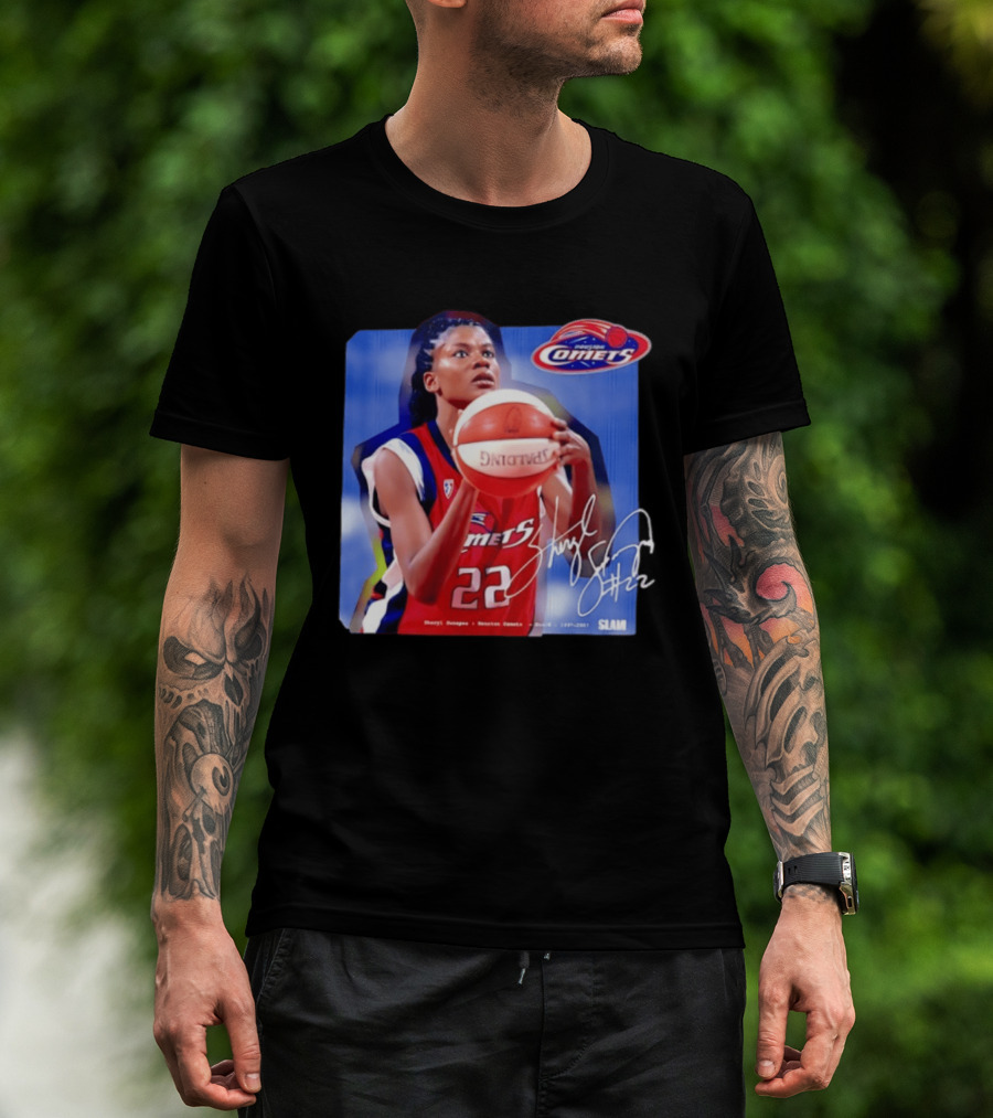 Sheryl Swoopes Houston Comets SLAM WNBA Legends 22 Spalding Basketball T-Shirt