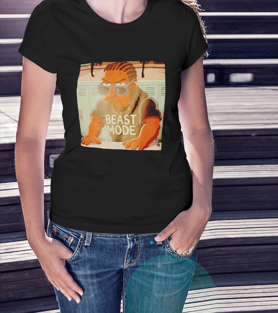 Simpson X Big Chrizzle Beast Mode Character In Sunglasses Locker Room Scene T-Shirt