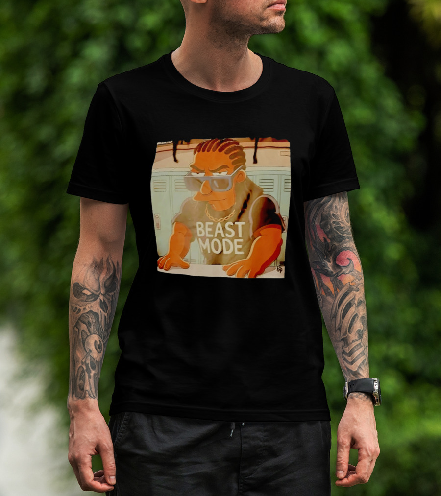 Simpson X Big Chrizzle Beast Mode Character In Sunglasses Locker Room Scene T-Shirt