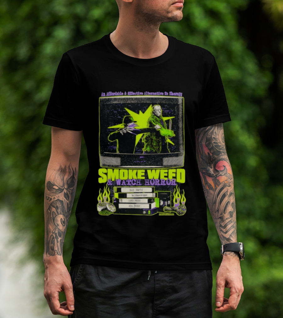 Affordable Effective Alternative Freddy Krueger Jason Voorhees Smoke Weed Horror T-Shirt