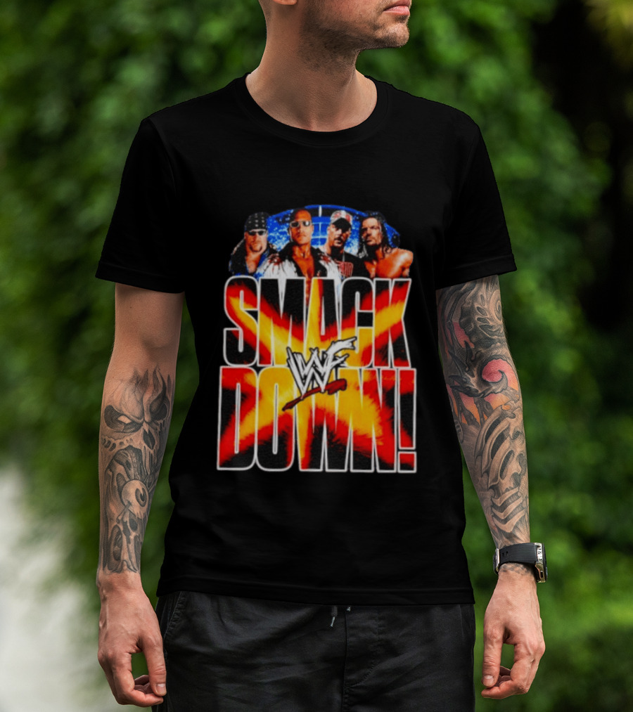 WWF SmackDown The Undertaker The Rock Stone Cold Steve Austin Triple H T-Shirt