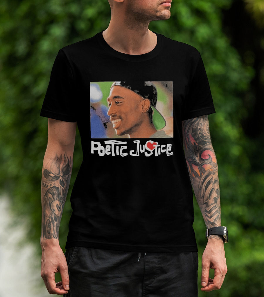 Tupac Poetic Justice Smiling Cap Backwards T-Shirt