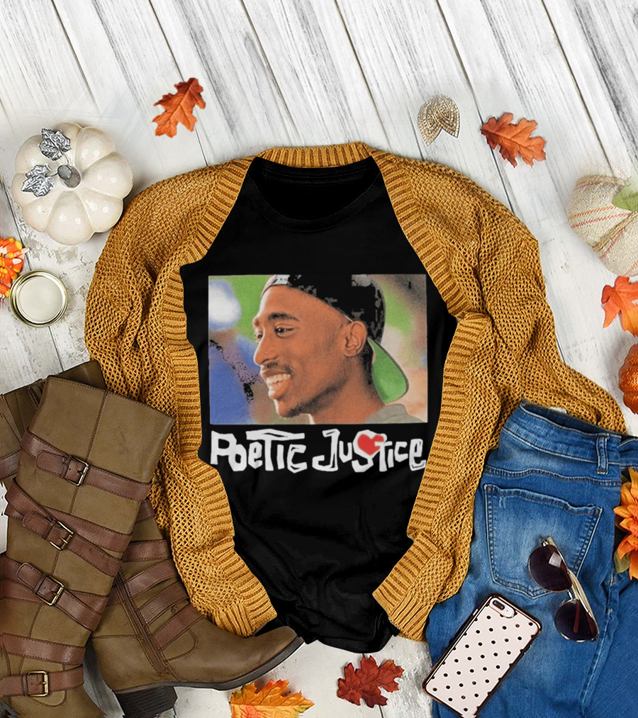 Tupac Poetic Justice Smiling Cap Backwards T-Shirt