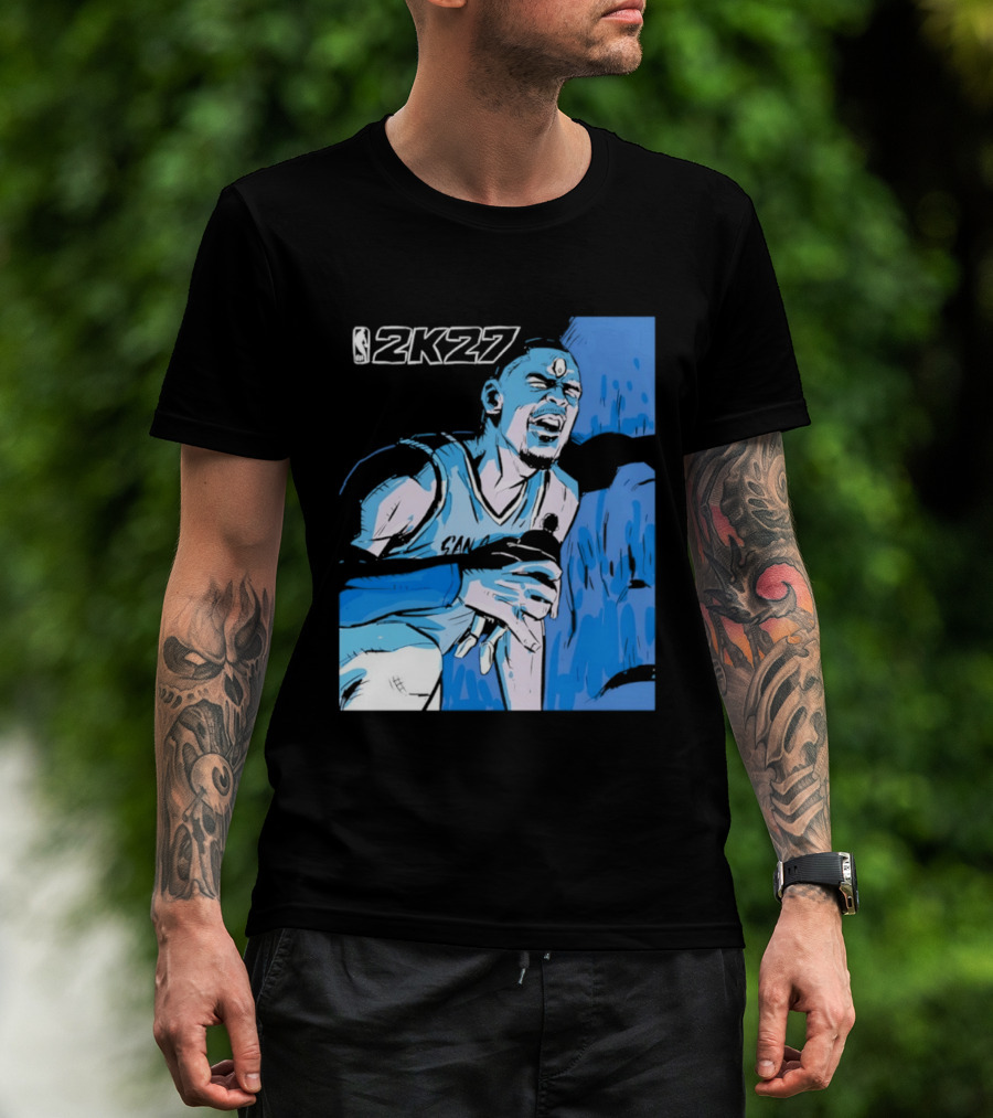Victor Wembanyama NBA 2K27 Basketball Game Cover T-Shirt