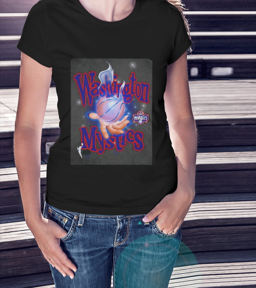 Washington Mystics WNBA Flaming Basketball Team Spirit T-Shirt