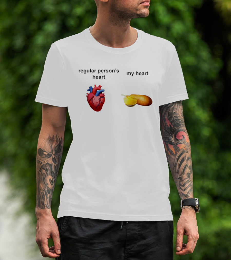 Regular Person's Heart My Heart Corn Dog Mustard T-Shirt
