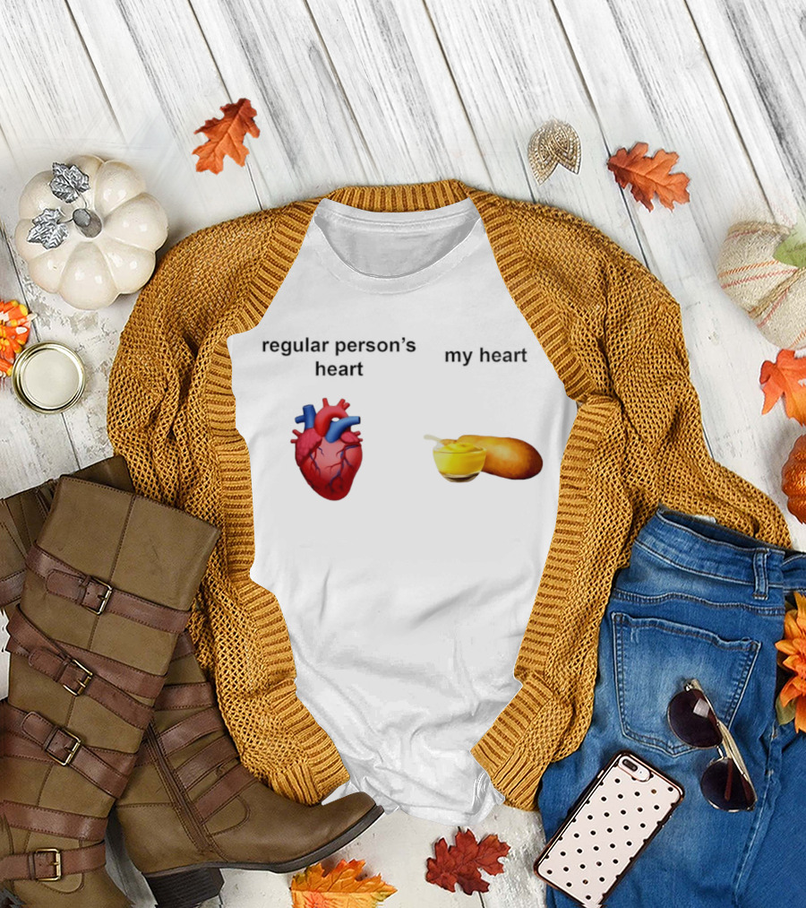 Regular Person's Heart My Heart Corn Dog Mustard T-Shirt