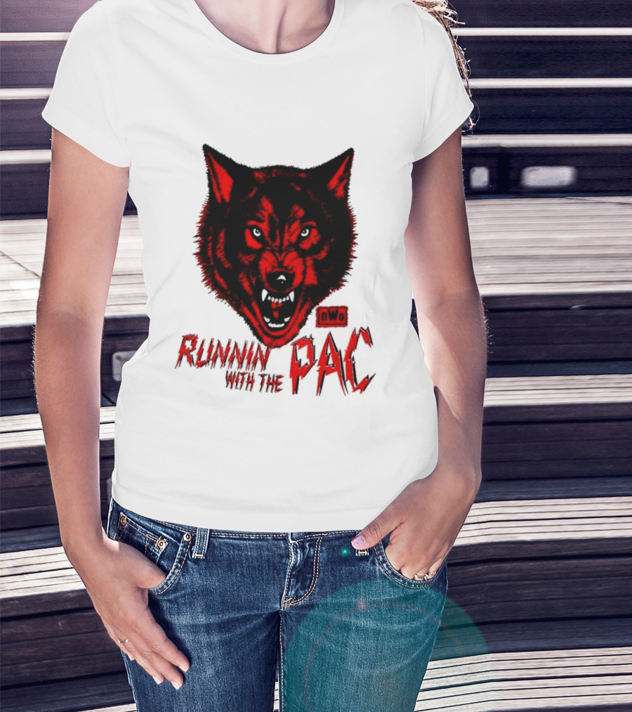 Runnin With The Pac Wolf NWo New World Order 2 Sided T-Shirt