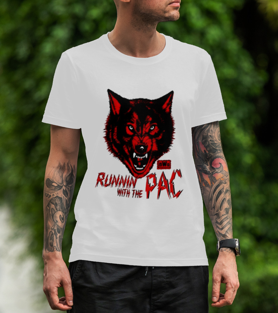 Runnin With The Pac Wolf NWo New World Order 2 Sided T-Shirt