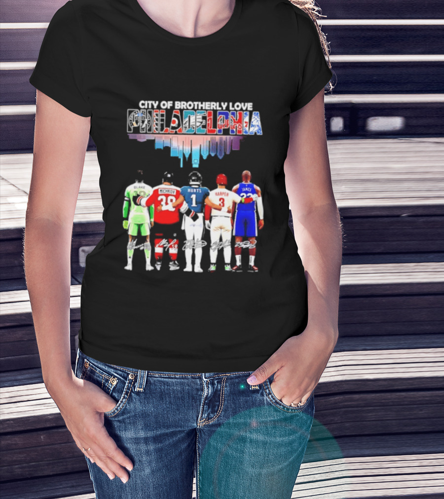City Of Brotherly Love Philadelphia Skyline James Harper Hurts Blake Michkov T-Shirt