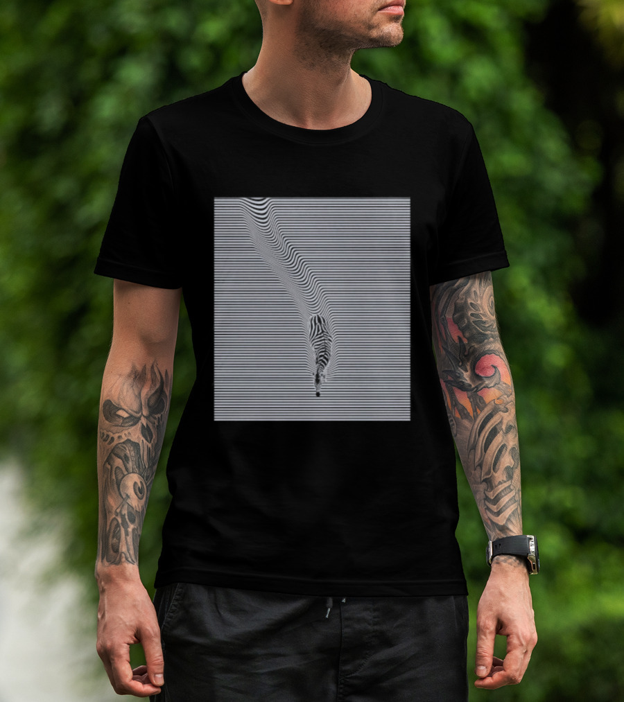 Zebra Optical Illusion Striped Black And White T-Shirt