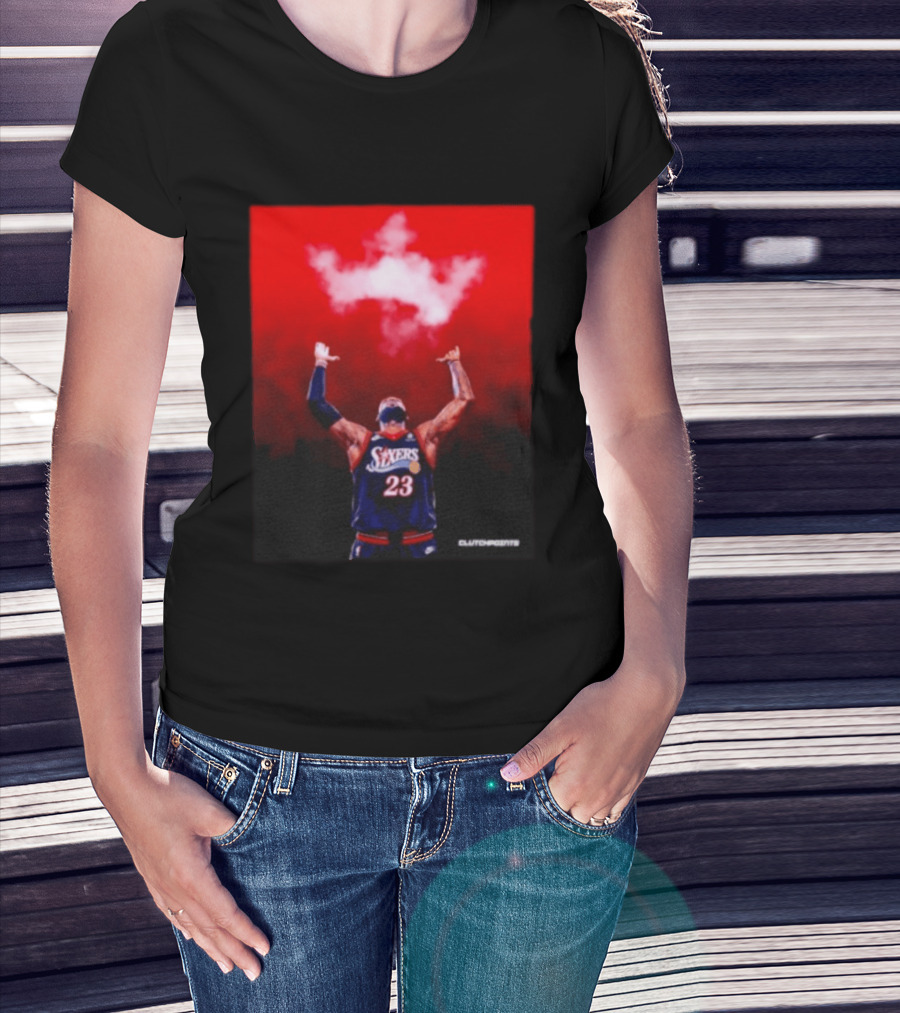 LeBron James Philadelphia 76ers No 23 ClutchPoints King Celebration T-Shirt