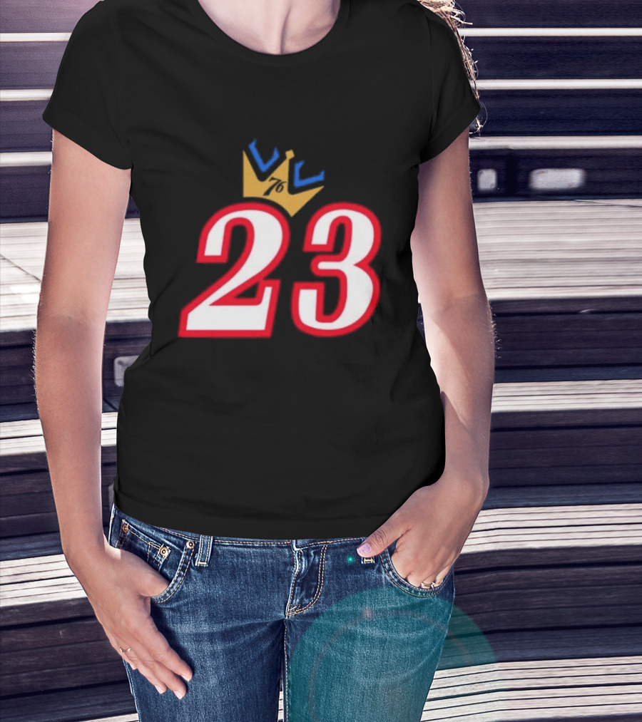 LeBron James 23 King Crown Philadelphia 76ers T-Shirt