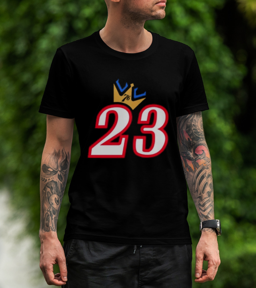 LeBron James 23 King Crown Philadelphia 76ers T-Shirt