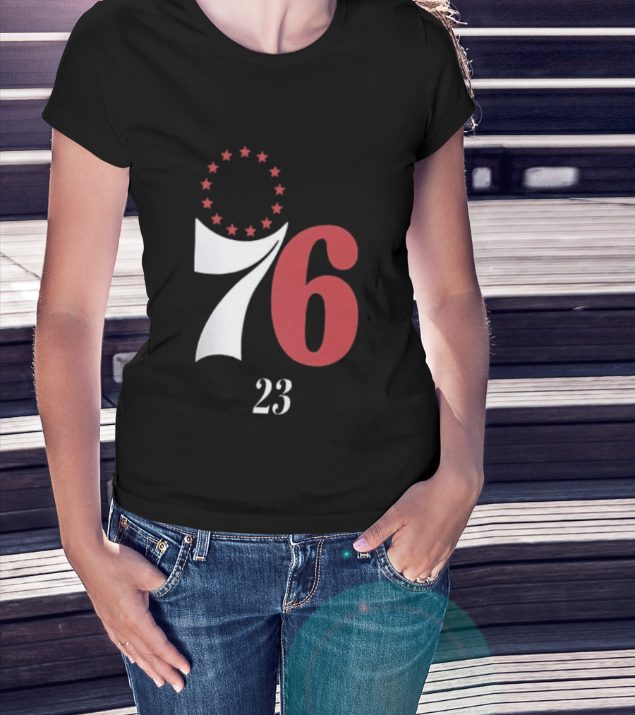 LeBron James Philadelphia 76ers Red In The Paint 23 Number 76 Stars T-Shirt