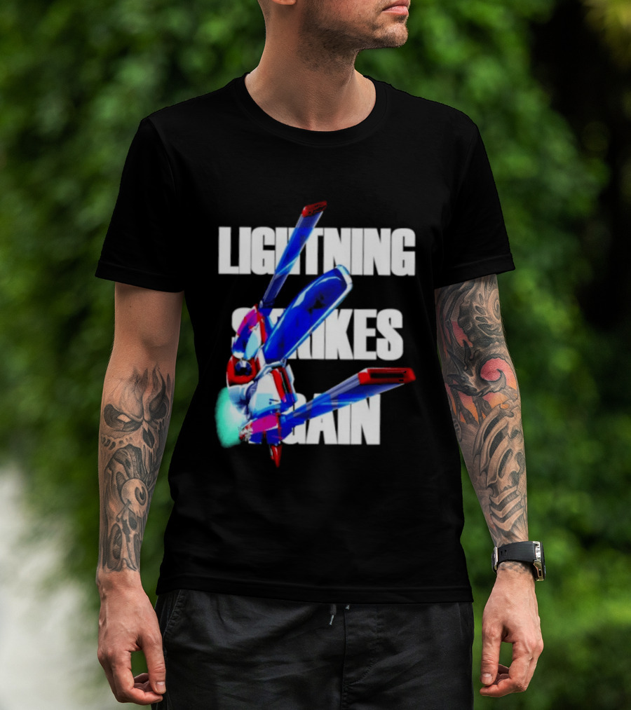 Lightning Strikes Again Gundam Mecha Robot T-Shirt