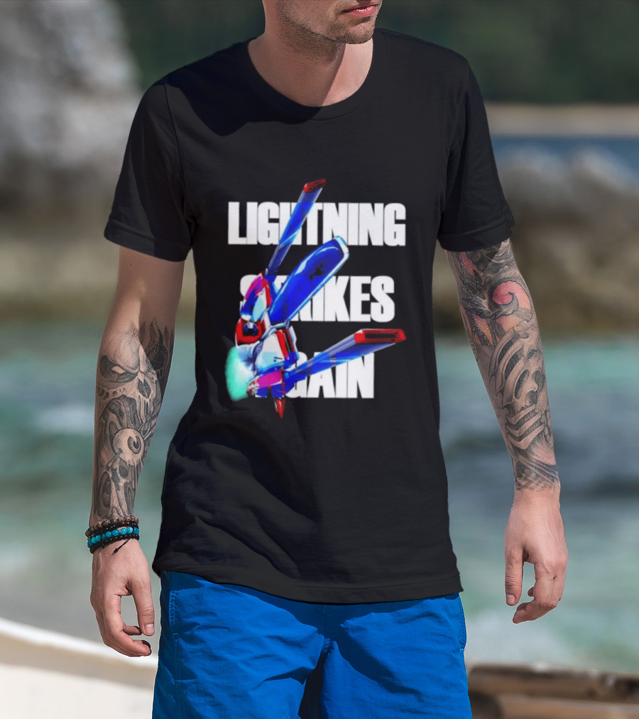 Lightning Strikes Again Gundam Mecha Robot T-Shirt