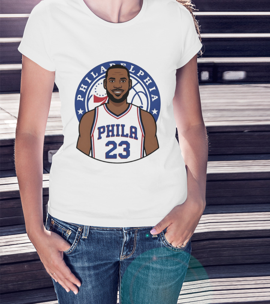King James Philadelphia Phila 23 Basketball 76ers Star T-Shirt