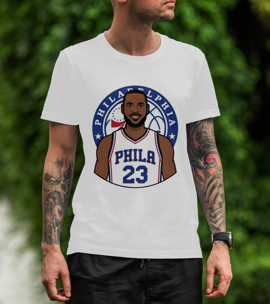 King James Philadelphia Phila 23 Basketball 76ers Star T-Shirt