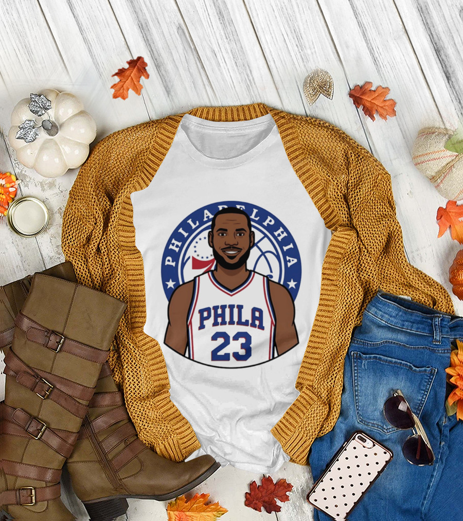 King James Philadelphia Phila 23 Basketball 76ers Star T-Shirt