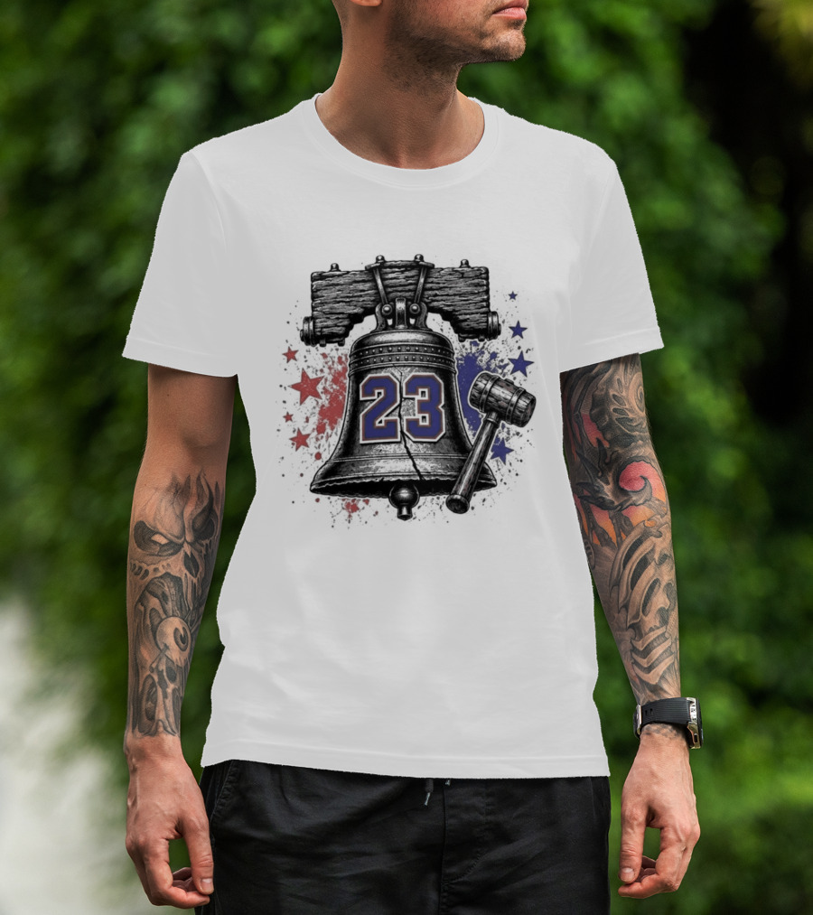 Lebron James 23 Liberty Bell Philadelphia 76ers Fan T-Shirt