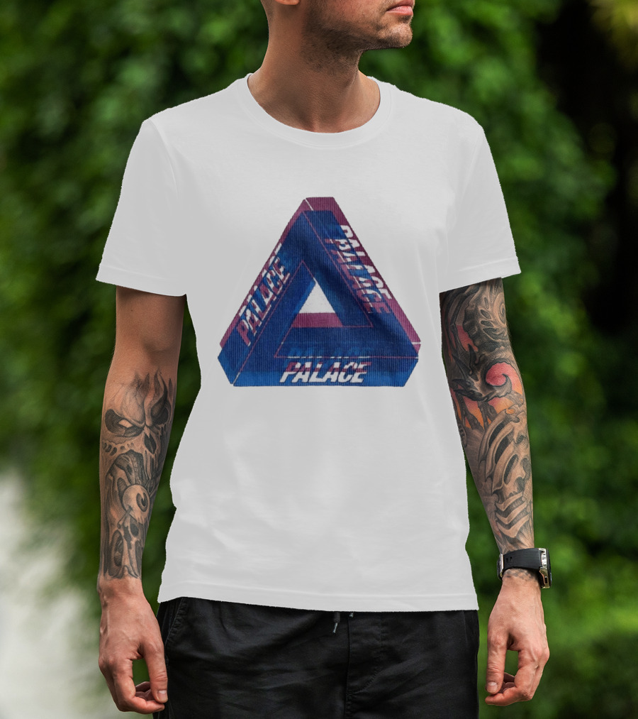 Palace Blur Tri Ferg Optical Illusion Triangles T-Shirt