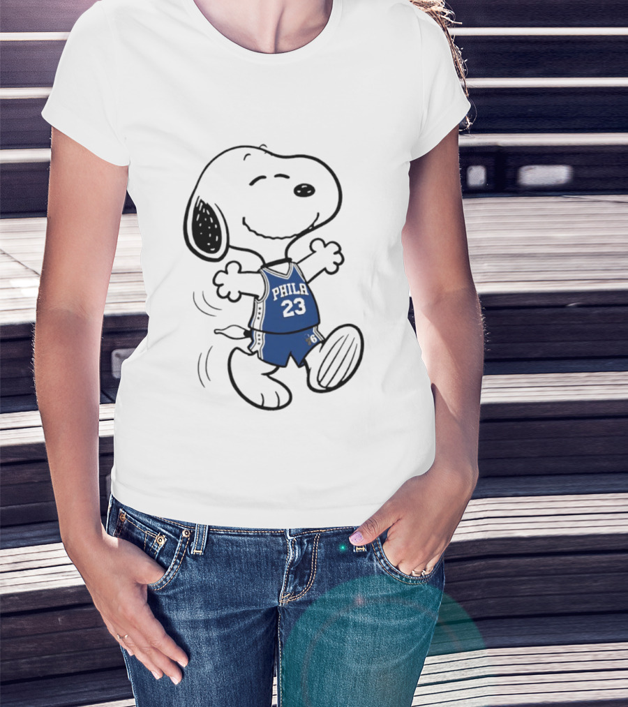 Snoopy Philly 23 Basketball Peanuts X LeBron James Philadelphia Sixer T-Shirt
