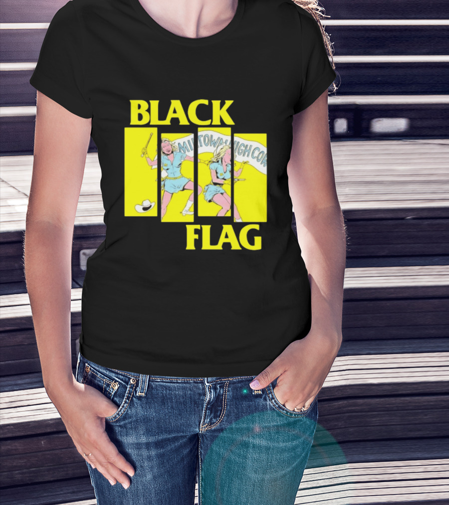 Black Flag Midtown High Comix Punk Rock Mid 20th Century T-Shirt