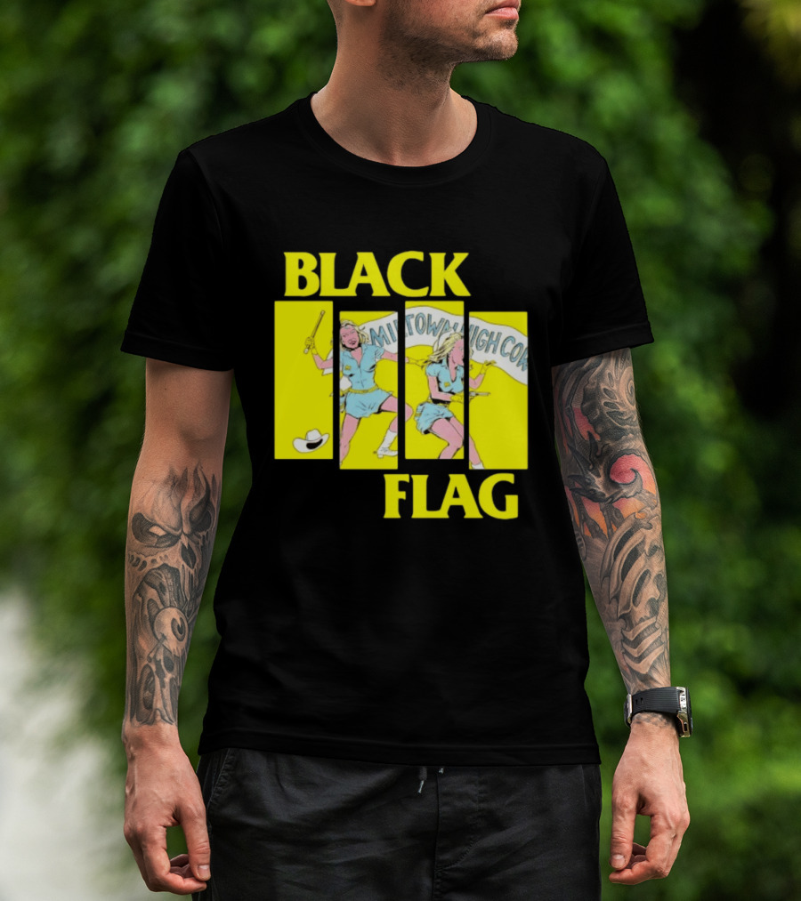 Black Flag Midtown High Comix Punk Rock Mid 20th Century T-Shirt