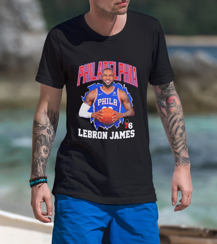Philadelphia 76ers LeBron James Basketball Jersey Fan T-Shirt