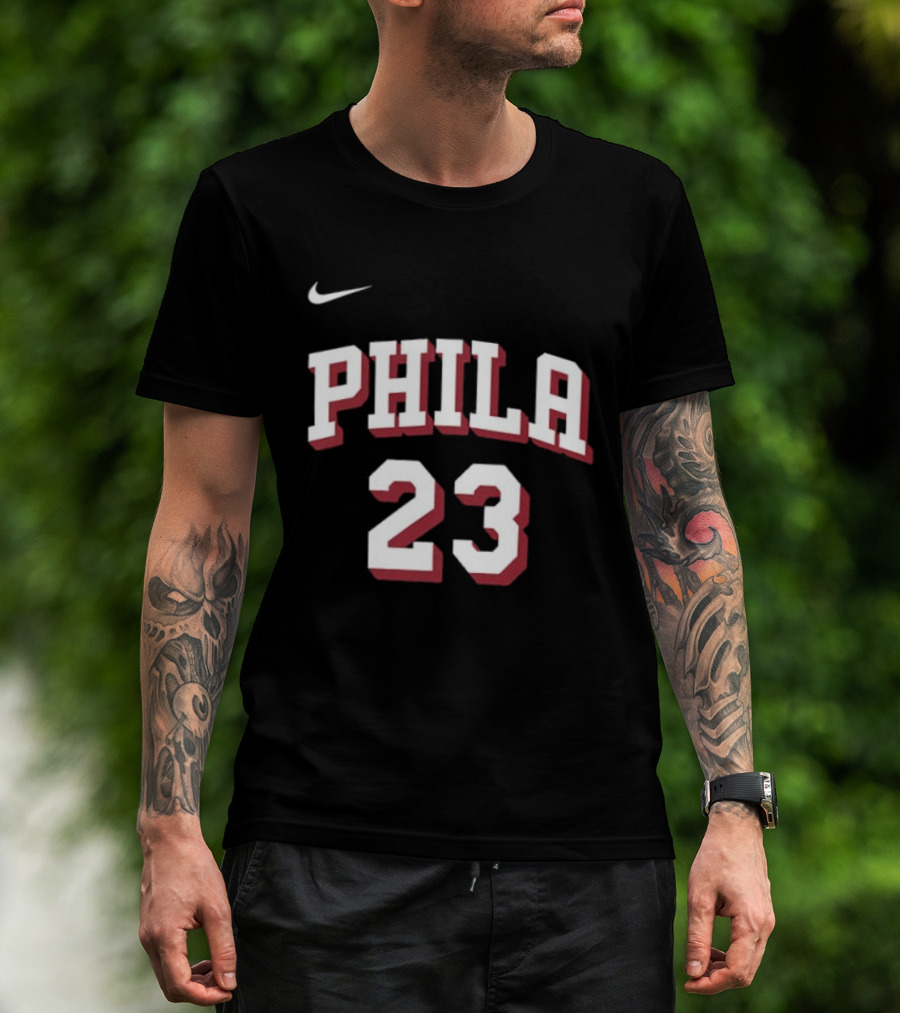 LeBron James 23 Phila 76ers Name Number Royal Nike T-Shirt