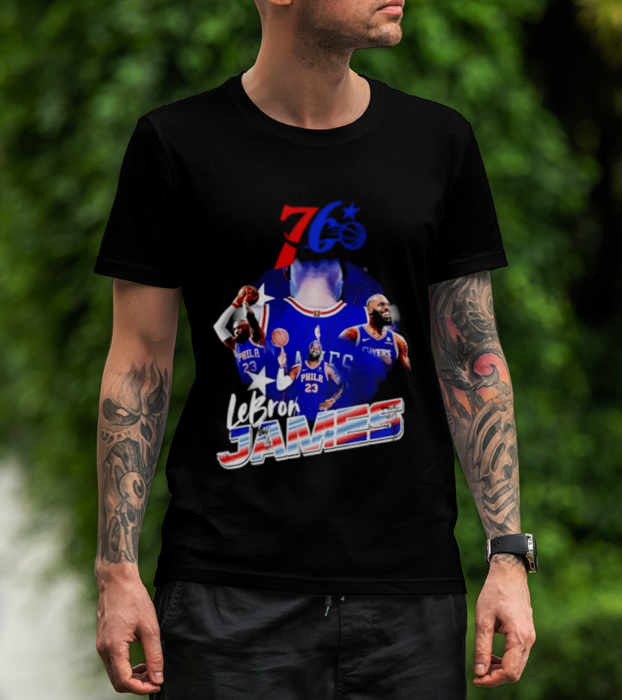 LeBron James Philadelphia 76ers 23 Player Collage T-Shirt