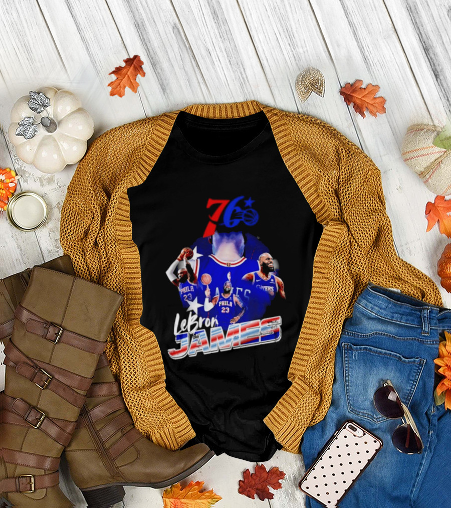 LeBron James Philadelphia 76ers 23 Player Collage T-Shirt