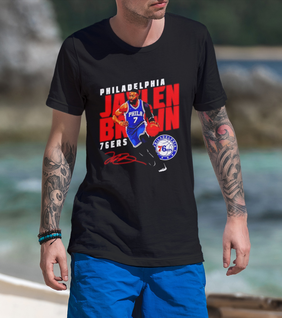 Philadelphia 76ers NBA Jalen Brown 7 Signature T-Shirt
