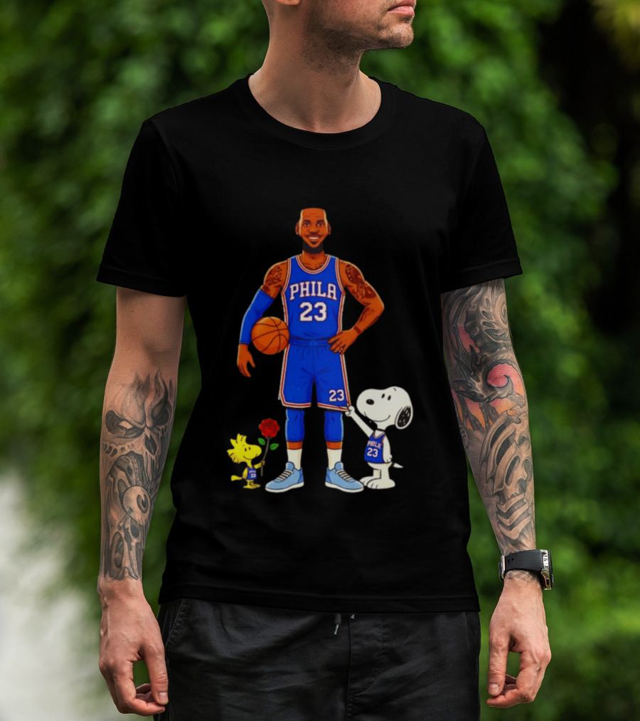 LeBron James Snoopy Woodstock Philadelphia Phila 23 Basketball T-Shirt