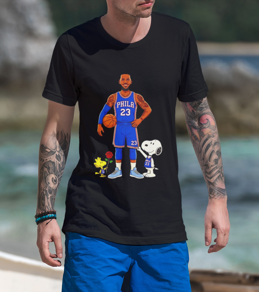 LeBron James Snoopy Woodstock Philadelphia Phila 23 Basketball T-Shirt