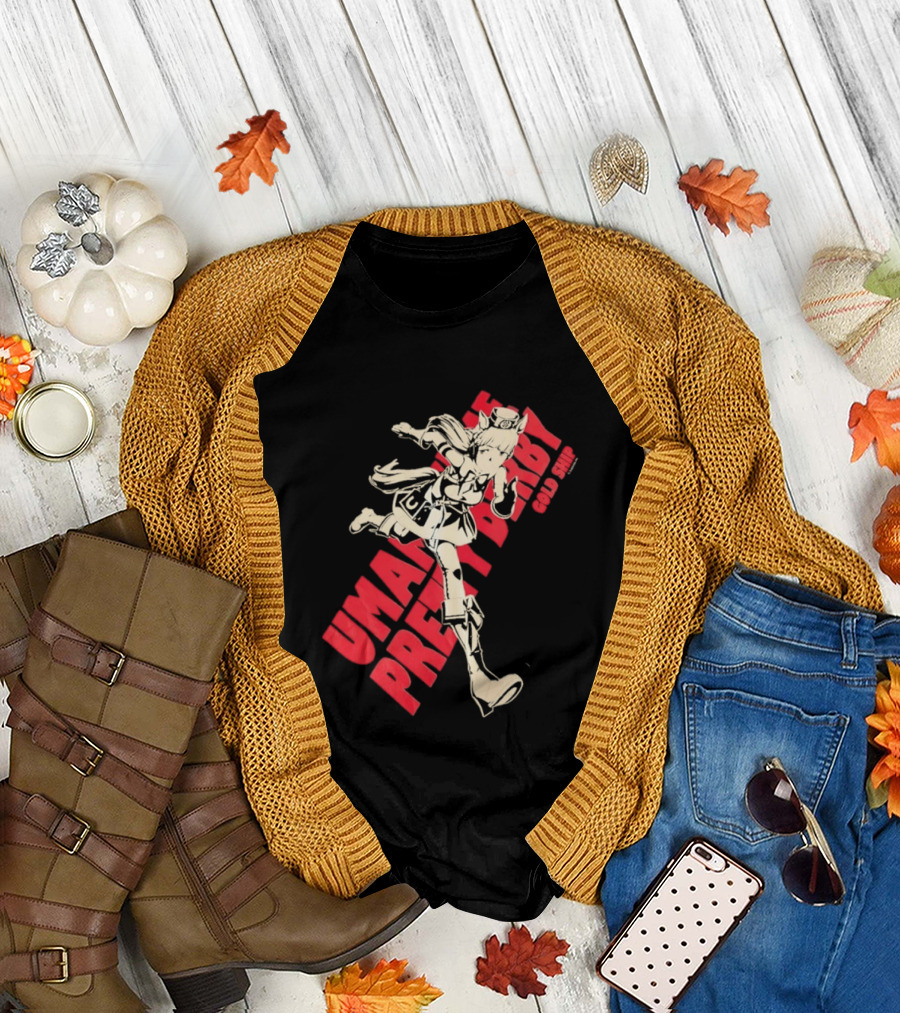 Umamusume Pretty Derby Gold Ship Anime Character Running Pose T-Shirt