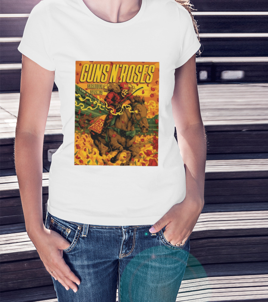 Guns N' Roses Saratoga Springs July 26 2026 Equestrian Skull Rider NY Event T-Shirt