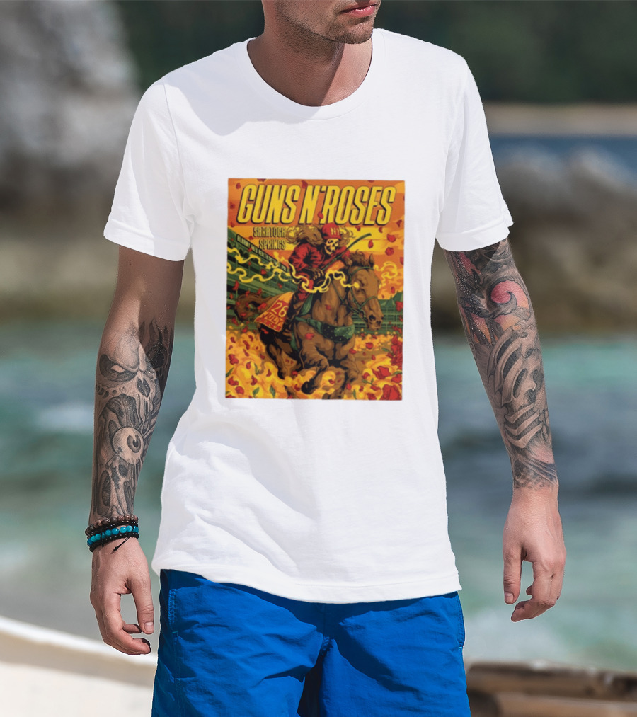 Guns N' Roses Saratoga Springs July 26 2026 Equestrian Skull Rider NY Event T-Shirt