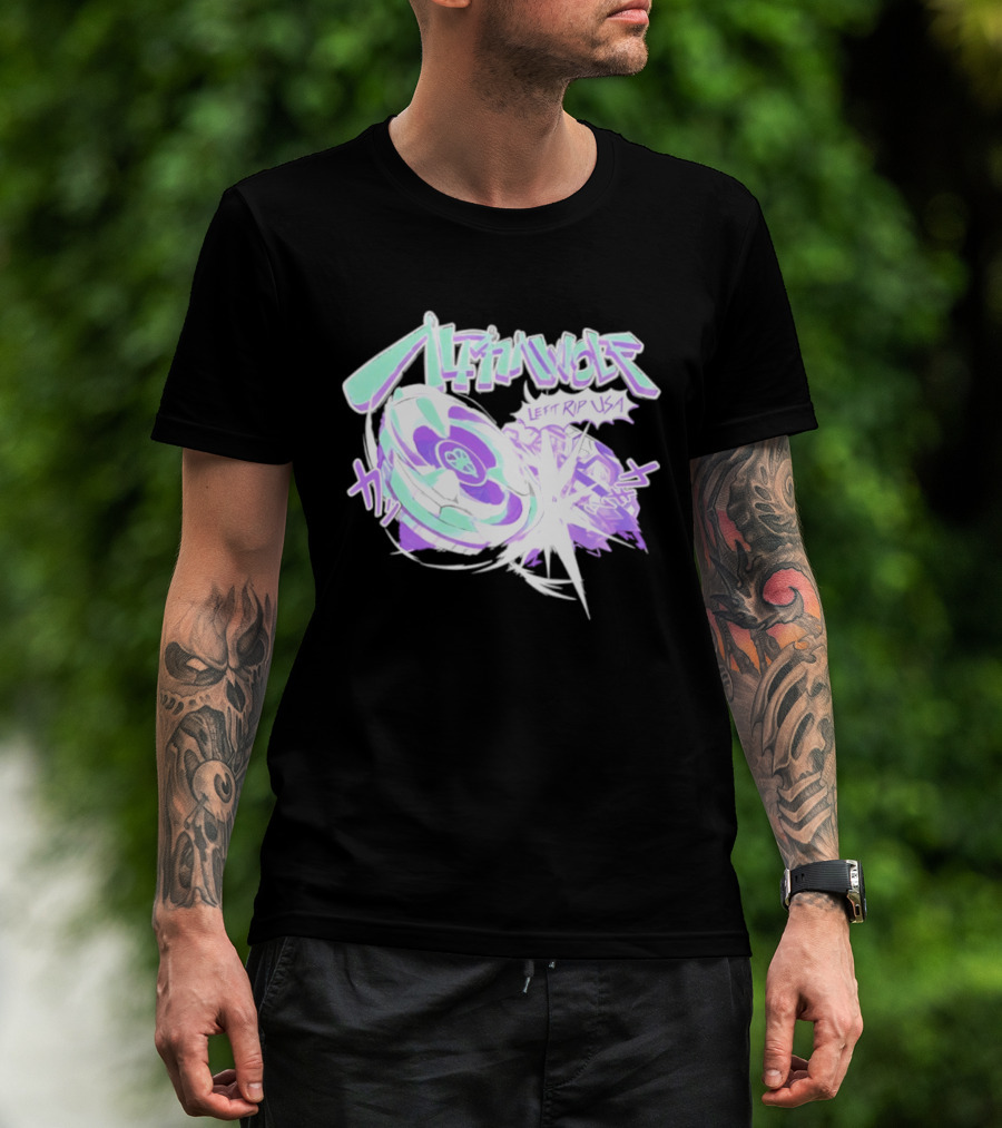 Alpha Wolf Left Rip USA Beyblade Anime Burst T-Shirt