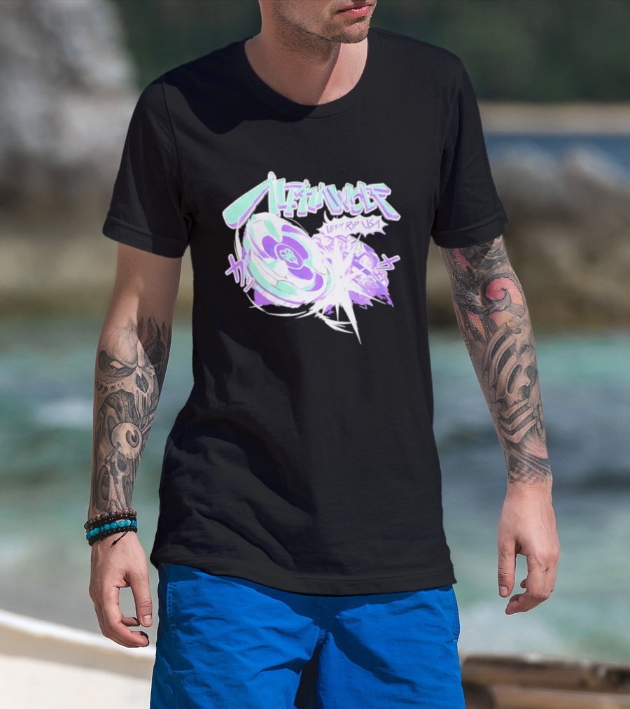 Alpha Wolf Left Rip USA Beyblade Anime Burst T-Shirt