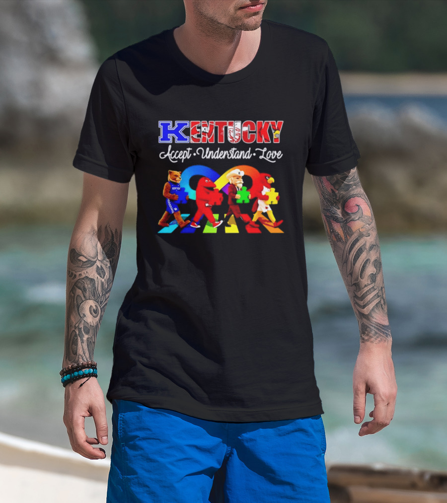Kentucky Accept Understand Love Louisville Cardinals Puzzle Piece Parade T-Shirt