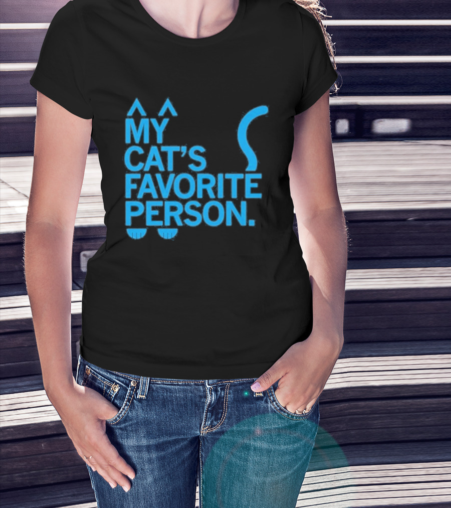 My Cat's Favorite Person Cat Ears And Tail Blue T-Shirt