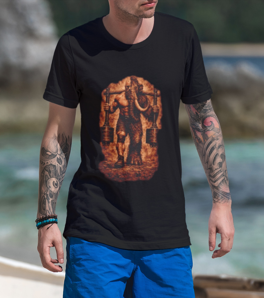 Donovan Cecil Mammoth Powerlifting Strongman T-Shirt