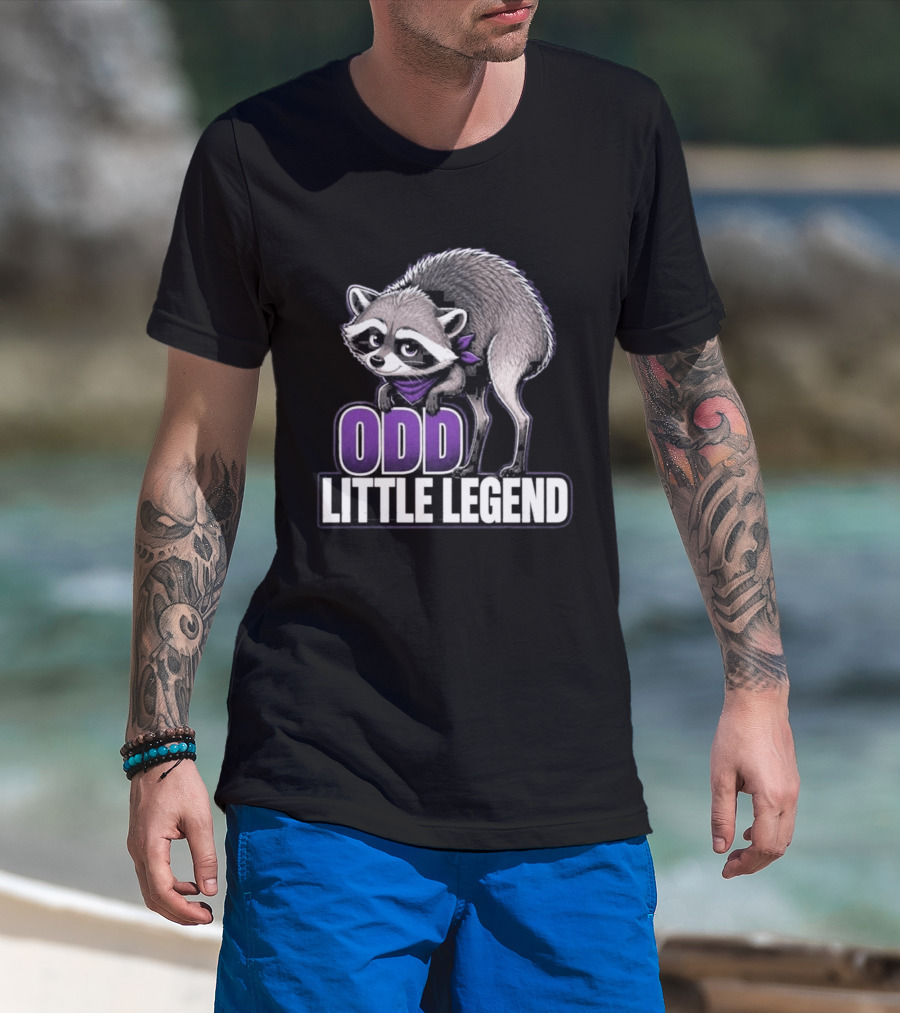Odd Little Legend Jimothy Raccoon Purple Bandana T-Shirt