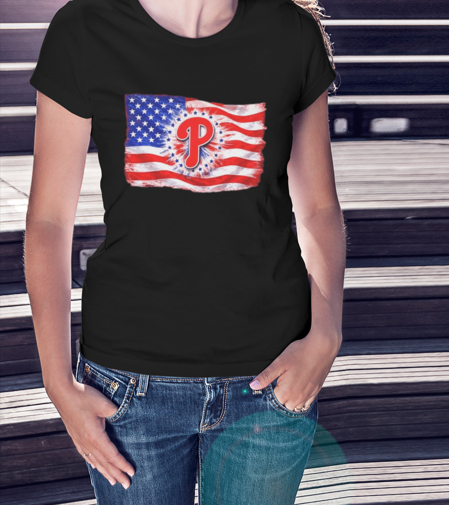 Phillies Patriotic American Flag Philadelphia Baseball 250th Anniversary Independence Day T-Shirt