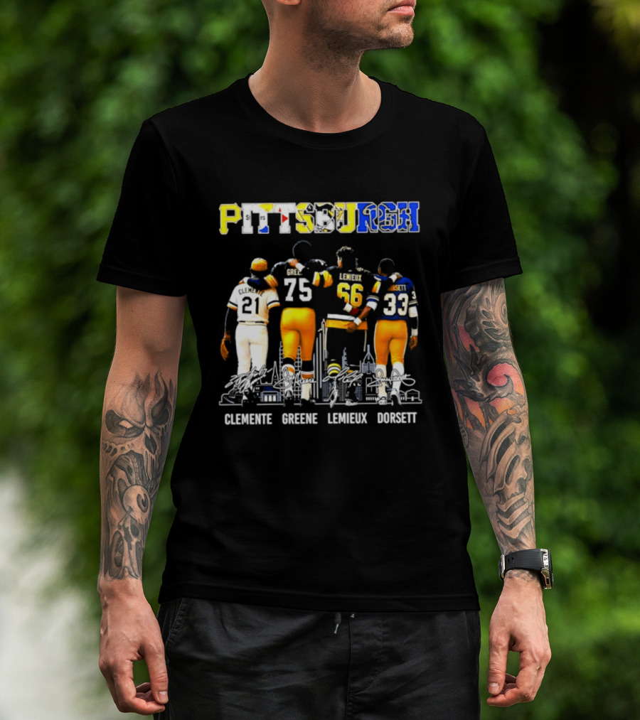 Pittsburgh Sports Legends Clemente Greene Lemieux Dorsett T-Shirt